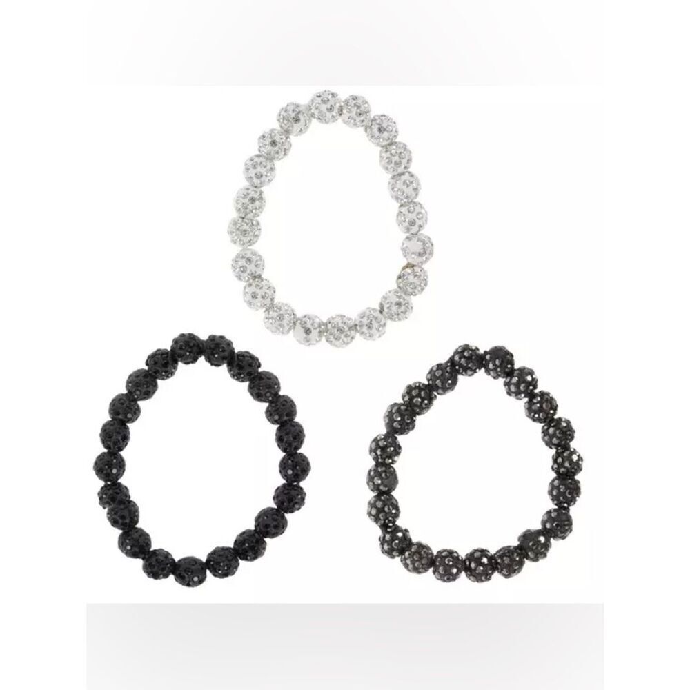 New Rhinestone Beaded Bracelets Set of 3